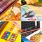153 Pieces Deluxe Wooden Art Set Crafts Drawing Painting Coloring Supplies Kit with 2 A4 Sketch Pads, Halloween Creative Gift Box for Adults Artist Beginners Kids Girls Boys